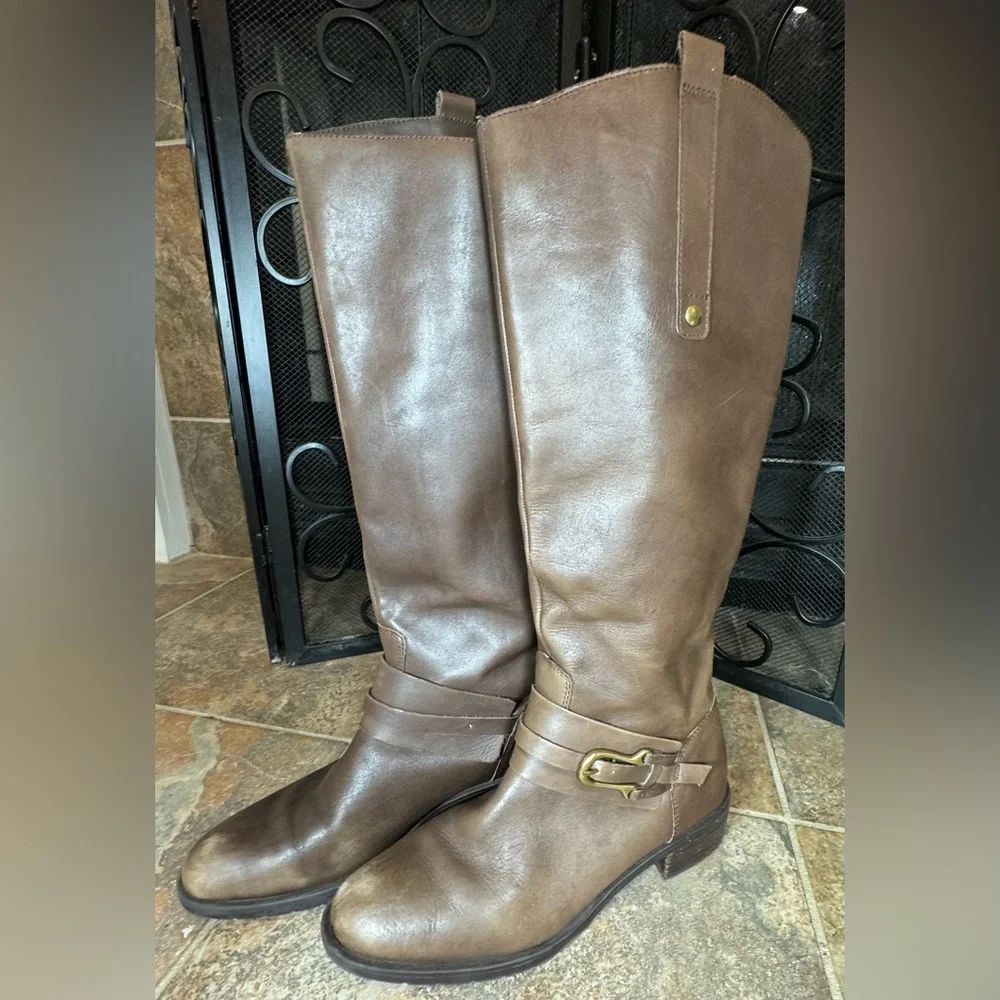 Franco Fortini Brown Leather Knee-High Riding Boots